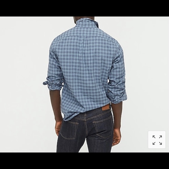 J.Crew Mens Small Blue Gingham Slim Untucked Shirt - Picture 5 of 11